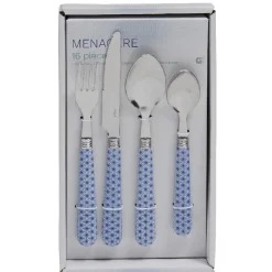 Gifi Ménagère couvert bleu mosaïque x16| Vaisselle Et Accessoires De Table