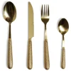 Gifi Ménagère inox doré x16 avec manche effet pigment relief| Vaisselle Et Accessoires De Table