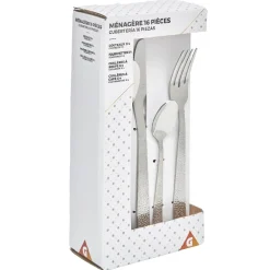Gifi Ménagère inox manche motif écaille 16 pièces| Vaisselle Et Accessoires De Table