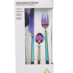Gifi Ménagère iridiscente inox 16 pièces| Vaisselle Et Accessoires De Table