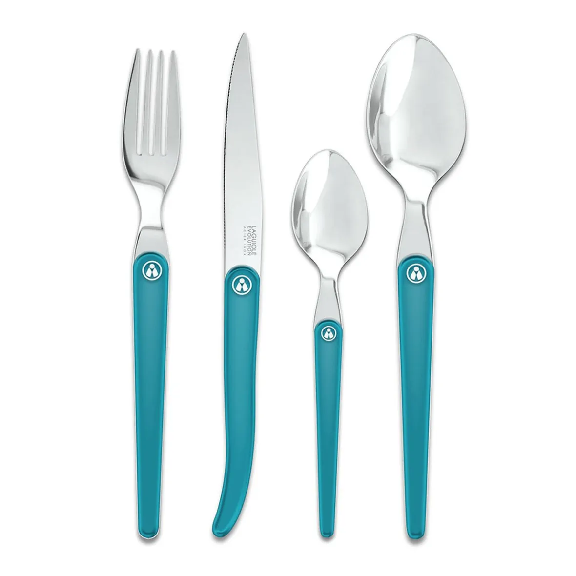 Gifi Ménagère Laguiole Evolution 16 pièces turquoise| Vaisselle Et Accessoires De Table