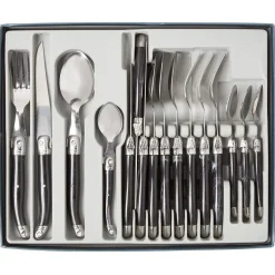 Gifi Ménagère Laguiole inox gris anthracite 16 pièces| Vaisselle Et Accessoires De Table