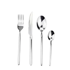 Gifi Ménagère moderne en inox 24 pièces| Vaisselle Et Accessoires De Table