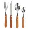 Gifi Ménagère traditionnelle bambou et inox 24 pièces| Vaisselle Et Accessoires De Table