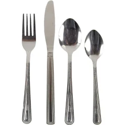 Gifi Ménagère XXL inox 100 pièces avec range couverts plastique| Vaisselle Et Accessoires De Table