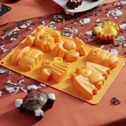 Cuisson<Gifi Moule 6 gateaux forme Halloween orange