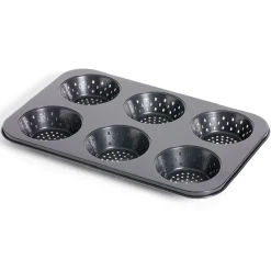 Cuisson<Gifi Moule à muffin perforé acier noir 33,6x22xH3cm