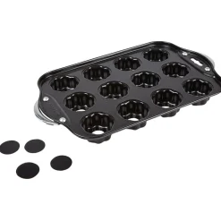 Cuisson<Gifi Moule à muffins fleurs avec fonds amovibles