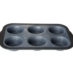 Cuisson<Gifi Moule à muffins gris et noir x6