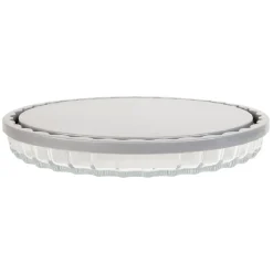 Cuisson<Gifi Moule à tarte en verre avec couvercle gris