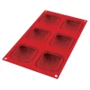 Cuisson<Gifi Moule en silicone 3D 6 minis coussins rouge