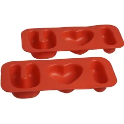 Cuisson<Gifi Moule patisserie en silicone forme coeur Love U x2