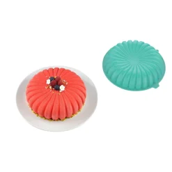 Cuisson<Gifi Moule rond strié 3D silicone vert