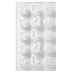 Cuisson<Gifi Moule silicone 15 empreintes forme sapin étoile flocon