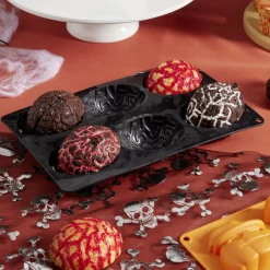 Cuisson<Gifi Moule silicone Halloween 6 gâteaux forme cervelle 27x19xH3,5cm
