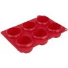Cuisson<Gifi Moule silicone rouge 6 minis roses 3D