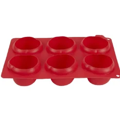 Cuisson<Gifi Moule silicone rouge 6 minis roses 3D