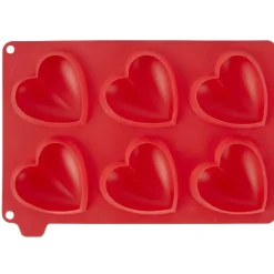Cuisson<Gifi Moule silicone rouge 6 minis coeurs 3D