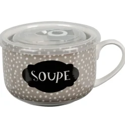 Gifi Mug à soupe et son couvercle| Vaisselle Et Accessoires De Table
