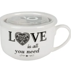 Gifi Mug à soupe et son couvercle| Vaisselle Et Accessoires De Table