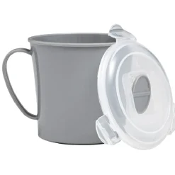 Gifi Mug à soupe micro-ondes gris| Vaisselle Et Accessoires De Table