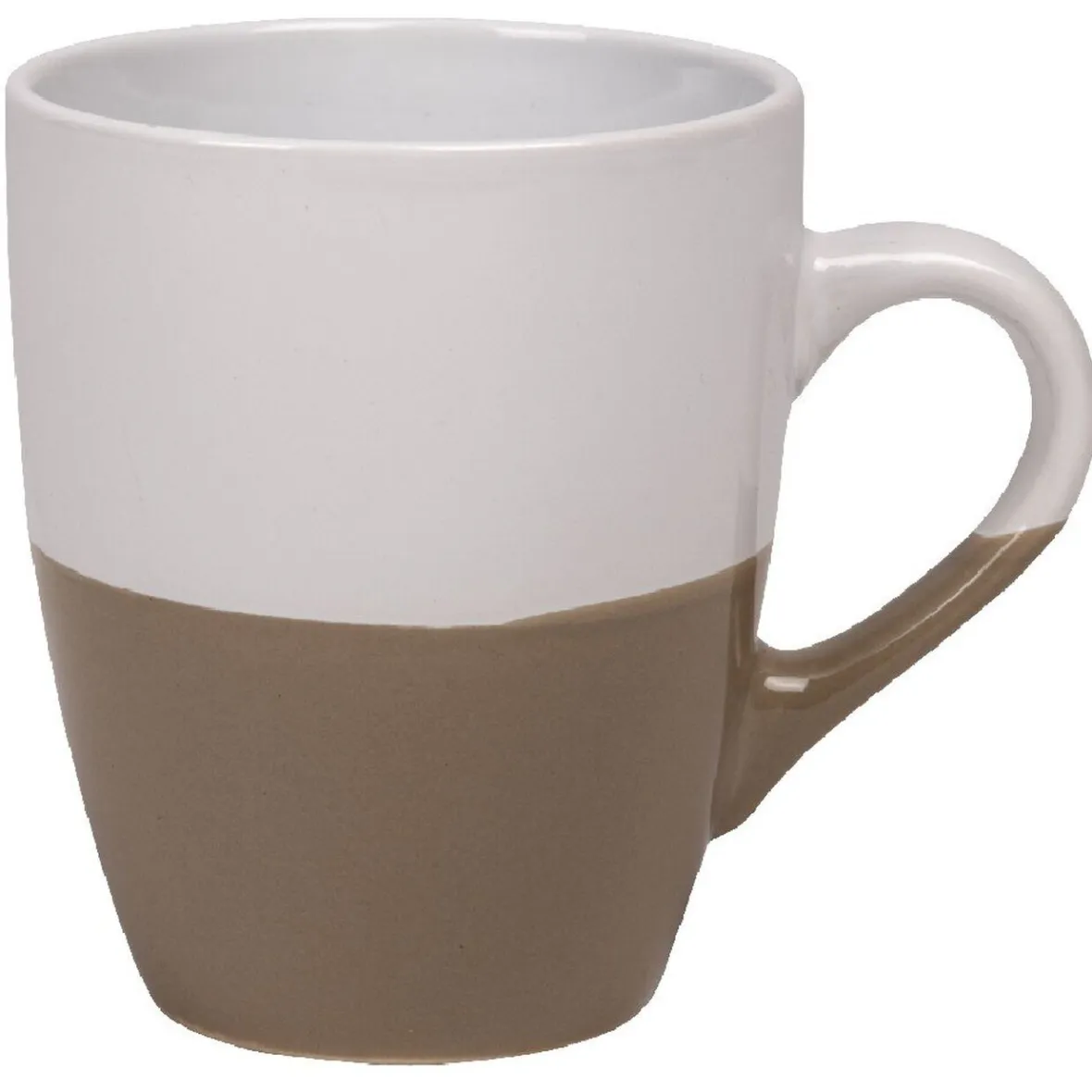 Gifi Mug bicolore blanc et taupe| Vaisselle Et Accessoires De Table