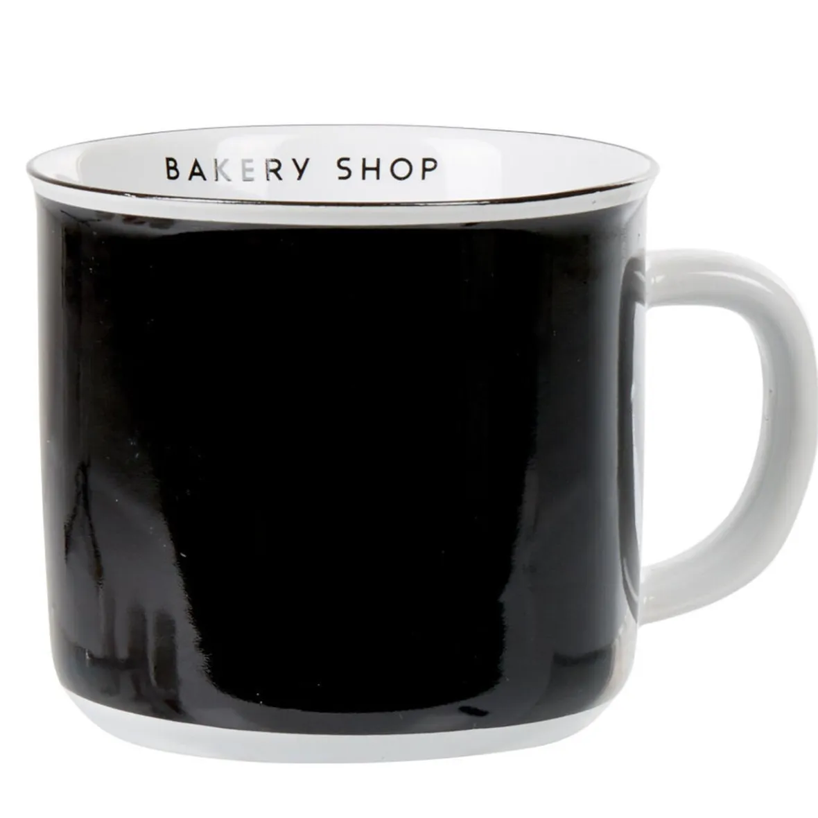 Gifi Mug bicolore noir blanc collection Bakery| Vaisselle Et Accessoires De Table