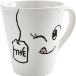 Gifi Mug blanc à personnaliser + 6 feutres| Vaisselle Et Accessoires De Table