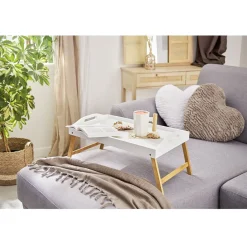Gifi Mug blanc avec anse en bois| Vaisselle Et Accessoires De Table