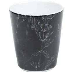 Gifi Mug blanc décor tiges feuilles noires| Vaisselle Et Accessoires De Table