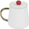 Vaisselle Et Accessoires De Table<Gifi Mug blanc hibou mandala avec anse dorée et couvercle