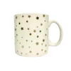 Gifi Mug blanc motifs étoiles dorées| Vaisselle Et Accessoires De Table