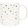 Gifi Mug blanc motifs étoiles dorées| Vaisselle Et Accessoires De Table
