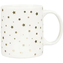 Gifi Mug blanc motifs étoiles dorées| Vaisselle Et Accessoires De Table