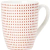 Gifi Mug blanc triangles rouges| Vaisselle Et Accessoires De Table