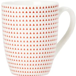 Gifi Mug blanc triangles rouges| Vaisselle Et Accessoires De Table