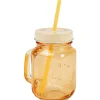 Conservation Alimentaire<Gifi Mug bocal coloré orange avec paille