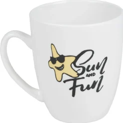 Gifi Mug de couleur banche avec designs Fun| Vaisselle Et Accessoires De Table