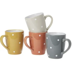 Gifi Mug en céramique déco pois coloré x4| Vaisselle Et Accessoires De Table