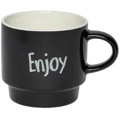 Gifi Mug en faïence avec support en métal x4| Vaisselle Et Accessoires De Table