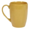 Gifi Mug en porcelaine 35 cl jaune moutarde rainures verticales en relief| Vaisselle Et Accessoires De Table