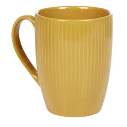 Gifi Mug en porcelaine 35 cl jaune moutarde rainures verticales en relief| Vaisselle Et Accessoires De Table