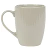 Gifi Mug en porcelaine 35 cl uni lin avec rainures verticales en relief| Vaisselle Et Accessoires De Table
