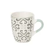 Gifi Mug en porcelaine motif Carreau de ciment gris 33 cl| Vaisselle Et Accessoires De Table
