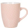 Gifi Mug faïence rose motifs pois blancs| Vaisselle Et Accessoires De Table
