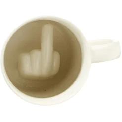 Gifi Mug fond doigt d'honneur blanc| Vaisselle Et Accessoires De Table