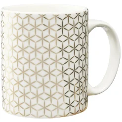 Gifi Mug imprimé géométrique doré et blanc| Vaisselle Et Accessoires De Table