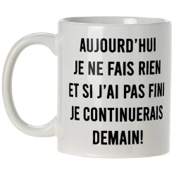 Gifi Mug imprimé message humour flemme ou allergique| Vaisselle Et Accessoires De Table
