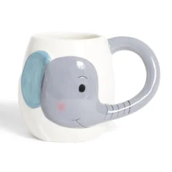 Vaisselle Et Accessoires De Table<Gifi Mug éléphant dolomite blanc et gris Ø10xH10cm
