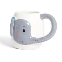 Vaisselle Et Accessoires De Table<Gifi Mug éléphant dolomite blanc et gris Ø10xH10cm